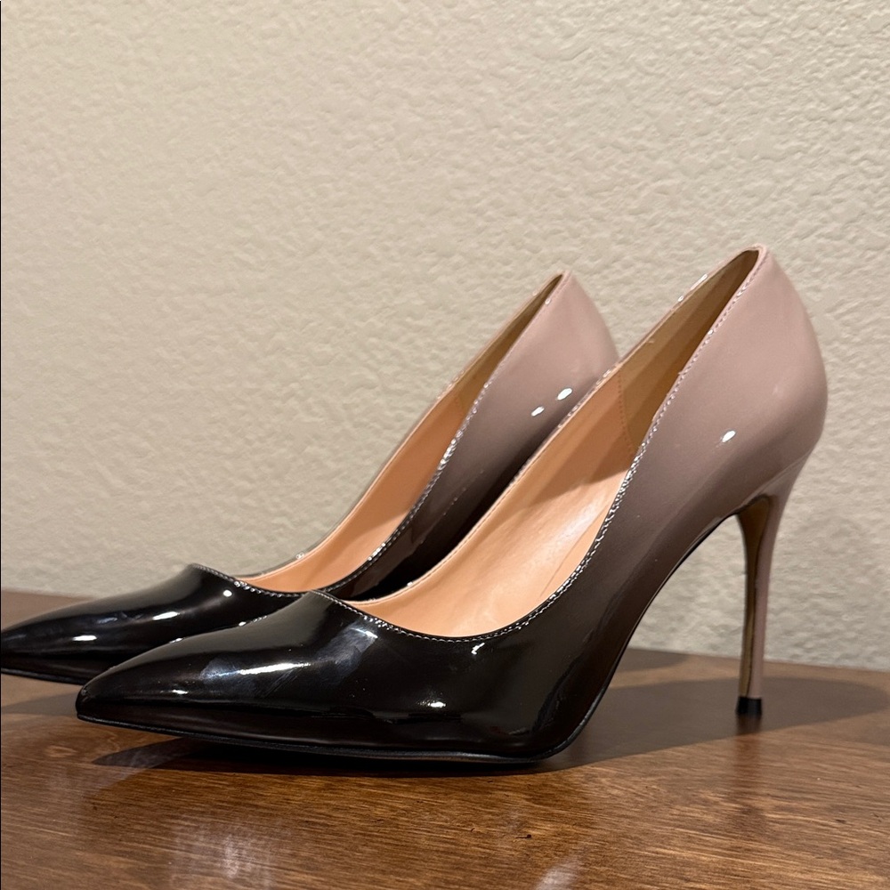 Chic Black and Beige Women's Heels